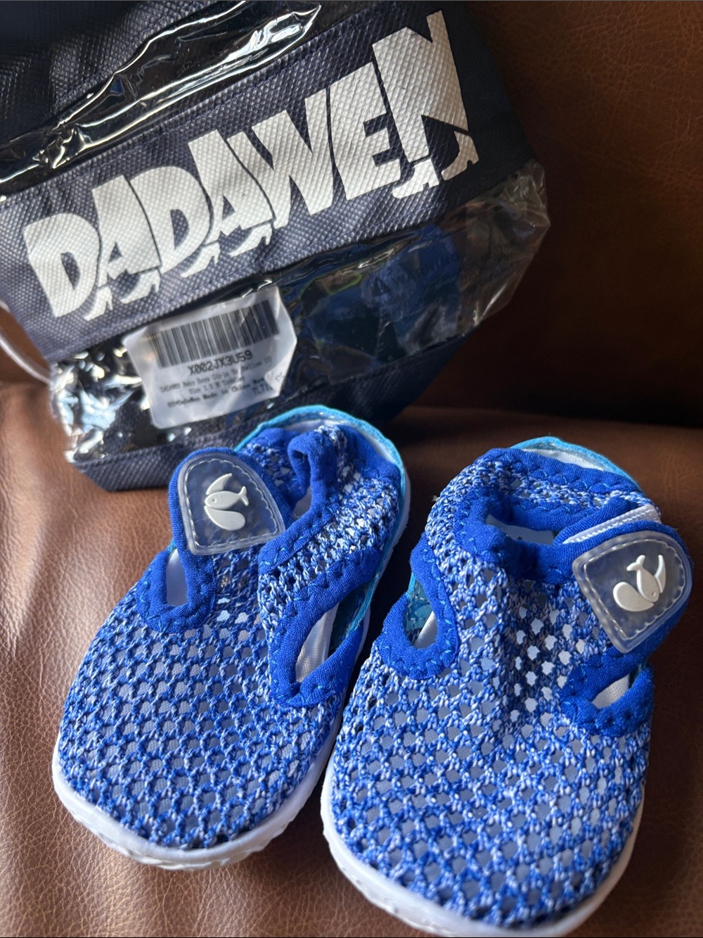 Blue Knit Mesh Kids Water Shoes